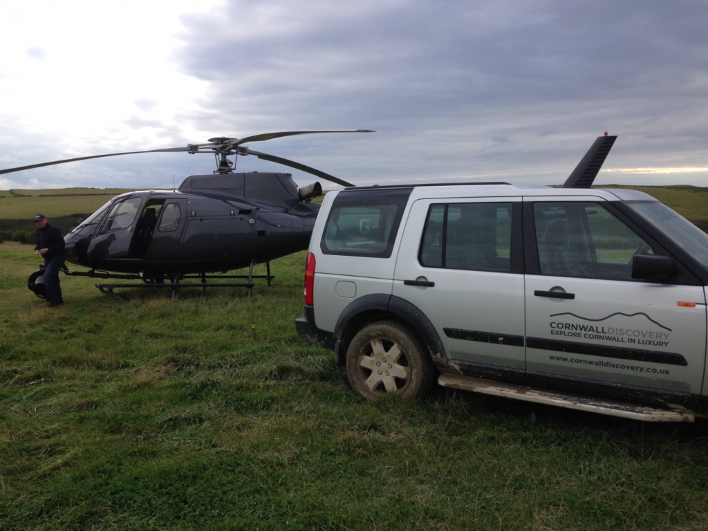 Helicopter used for Poldark Location Filming in Cornwall