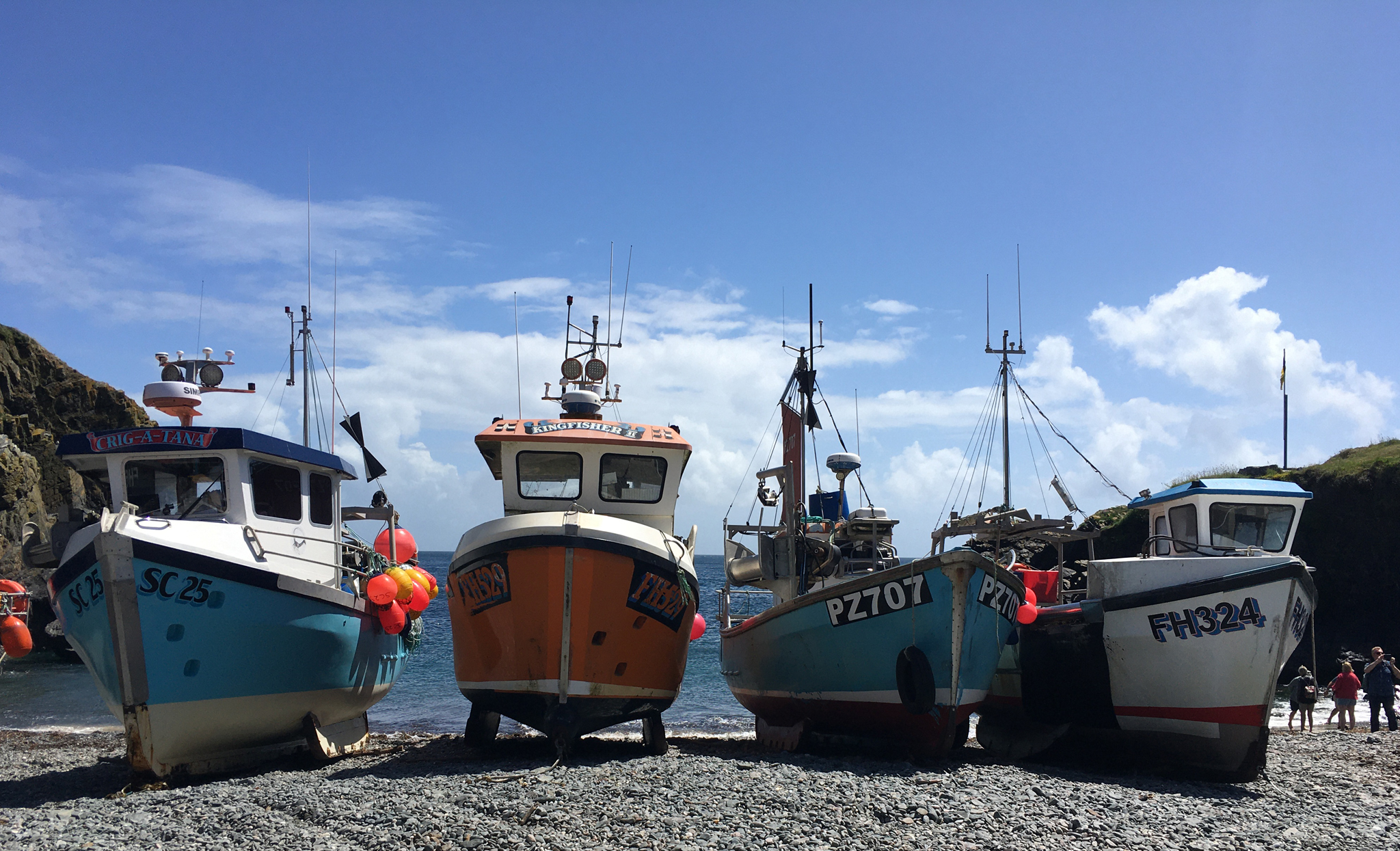Sightseeing tours of Cornwall viewing Cornish fishing boats