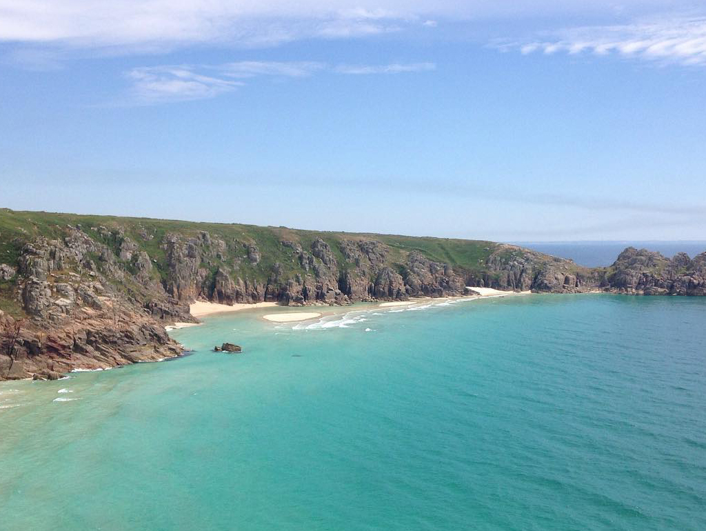 Porthcurno Beach, in Penwith, part of the West Cornwall guided tour