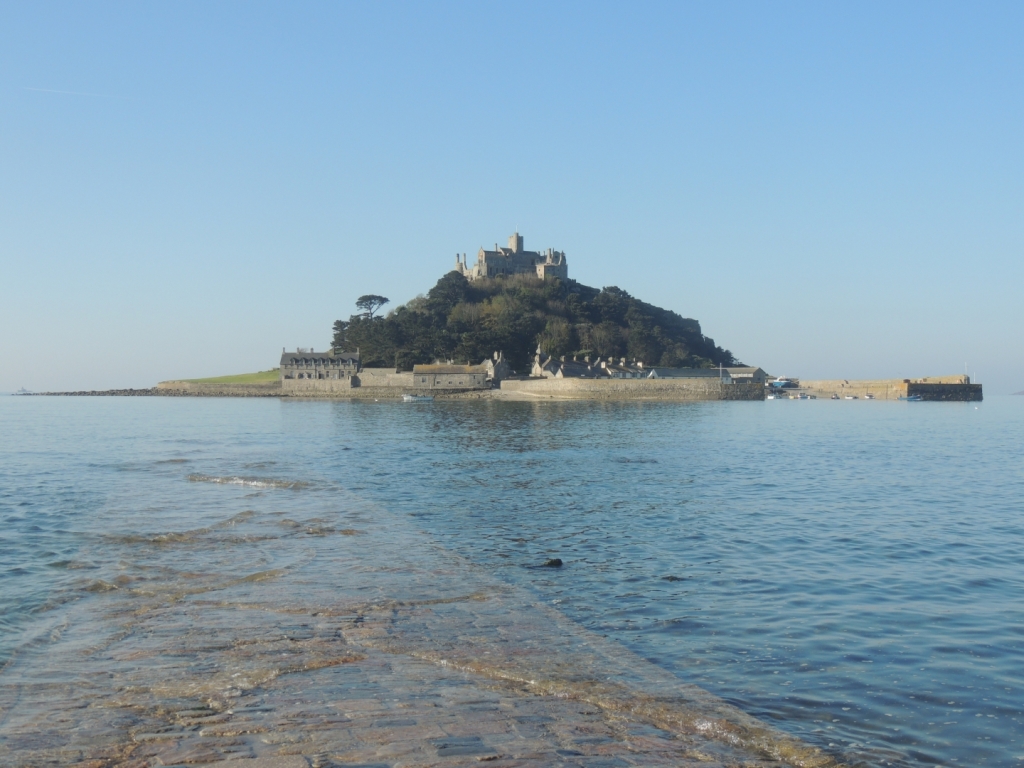St Michael's Mount and causeway near Marazion in West Cornwall